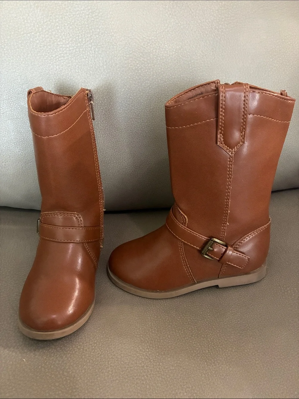 Old Navy Girls Brown Mid-Calf Buckle Boots